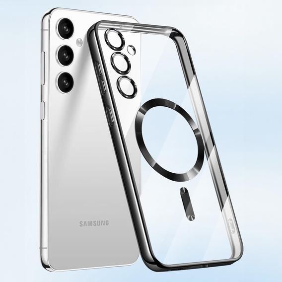 Puzdro pre Samsung Galaxy A05s, Electro MagSafe, čierne + sklo na displej