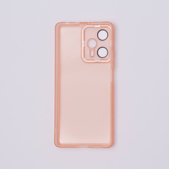 Obal na mobil pre Xiaomi Poco F5, Fusion Hybrid, transparentné / ružové
