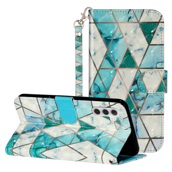 Klapkové puzdro pre Samsung Galaxy A35 5G, Wallet, Marble zelený