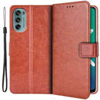 Klapkové puzdro pre Motorola Moto G62 5G, Crazy Horse Wallet, hnedé