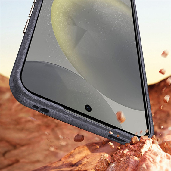 Kožené puzdro pre Samsung Galaxy S25+ Plus, leather hybrid, sivé