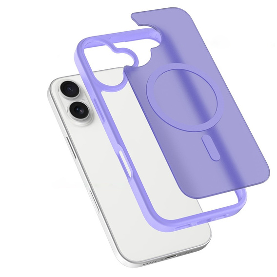 Matné puzdro pre iPhone 17, pre MagSafe, priesvitné fialové