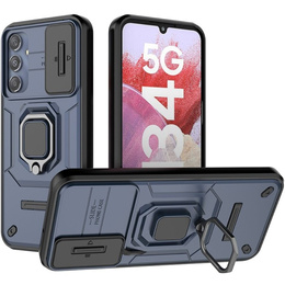 Puzdro pre Samsung Galaxy M34, KickStand Camera Lens, modré