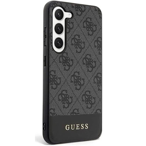 GUESS Obal na mobil pre Samsung Galaxy S24+ Plus, 4G Bottom Stripe, sivé