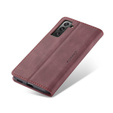 CASEME puzdro pre Samsung Galaxy S22+ Plus 5G, Leather Wallet Case, červené