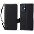 Obal na mobil pre HTC U24 Pro 5G, Wallet Litchi Leather, čierne