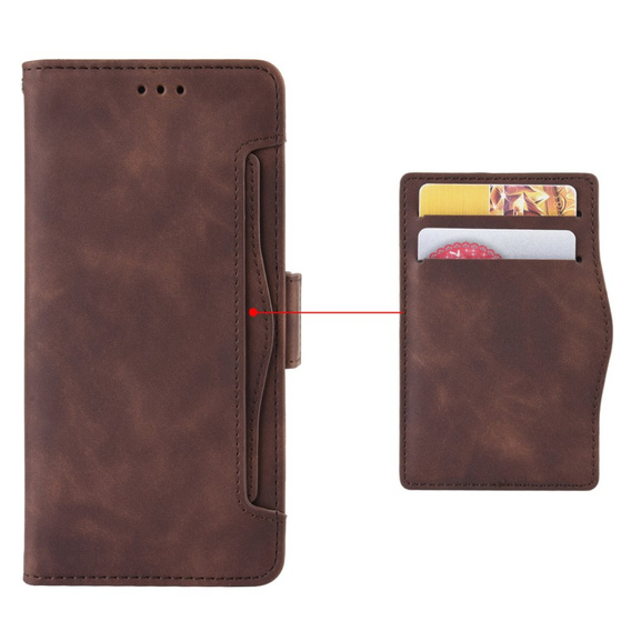 Klapkové puzdro pre Xiaomi Poco F7 Pro, Card Slot, hnedé