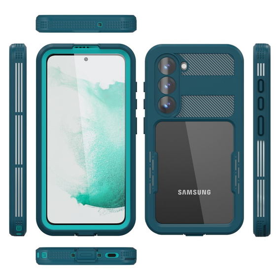 Vodotesné puzdro IP68 pre Samsung Galaxy S23 Plus, zelený