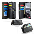 Puzdro CASEME pre Samsung Galaxy S24 FE, RFID Leather Wallet, s popruhom cez rameno, čierne