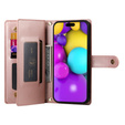 Klapkové puzdro pre iPhone 16, Wallet Zipper Pocket, ružové