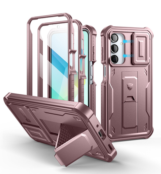 Obrnené puzdro pre Samsung Galaxy A16, Dexnor Full Body (Two Frames), ružové