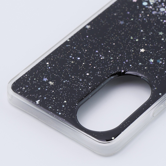 Obal na mobil pre Oppo A58 4G, Glittery, čierne
