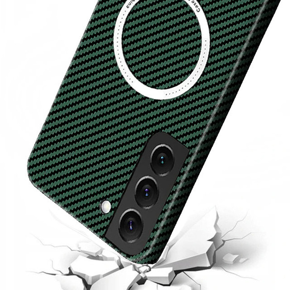 Obal na mobil pre Samsung Galaxy S23 Plus, Magsafe Slim Carbon, zelený