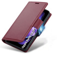 Puzdro pre Oppo Reno 13F / Oppo Reno 13FS, ERBORD Glossy Litchi, flipová peňaženka, červené