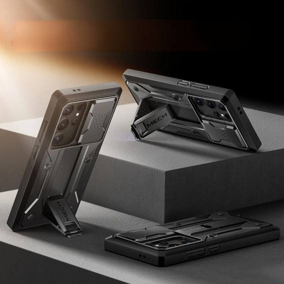 Odolné puzdro pre Samsung Galaxy S25 Ultra – Tongate MECH Series Clip, čierne