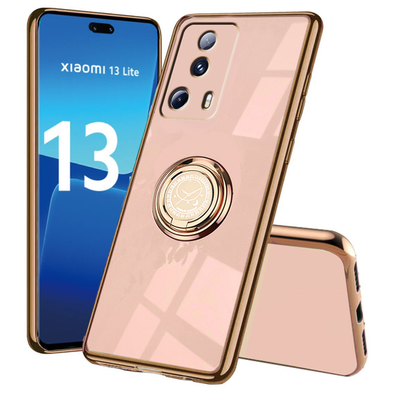 Obal na mobil pre Xiaomi 13 Lite, Electro Ring, ružové rose gold