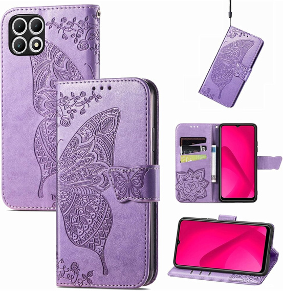 Klapkové puzdro pre T Phone 2 5G, Butterfly, fialové