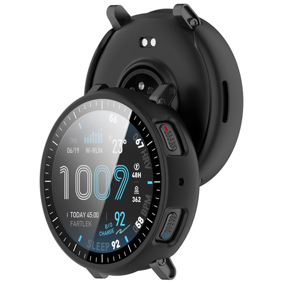 Puzdro 2 v 1 + tvrdené sklo pre Amazfit Active Max, čierne