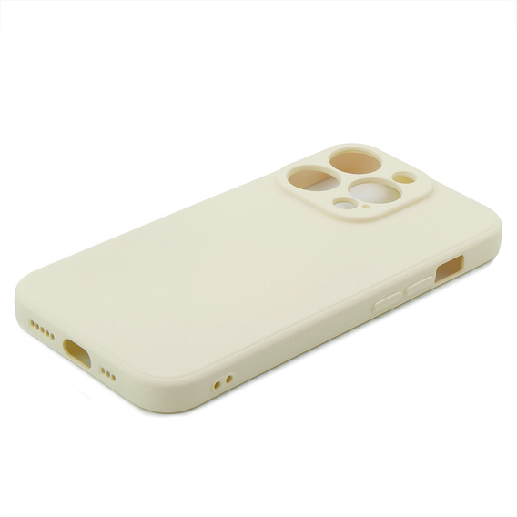 Obal na mobil pre iPhone 15 Pro, Silicone Lite, krémové