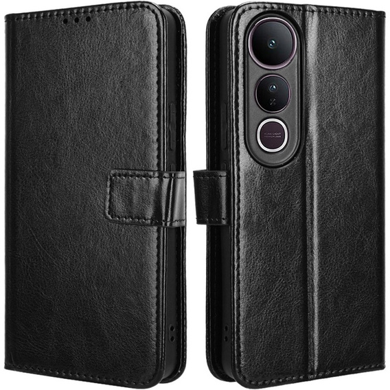 Klapkové puzdro pre Vivo V50 Lite 4G / 5G, Crazy Horse Wallet, čierne