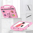 Detské puzdro pre Samsung Galaxy Tab S7/S8/S9, Cute Patterns, so stojanom, ružové