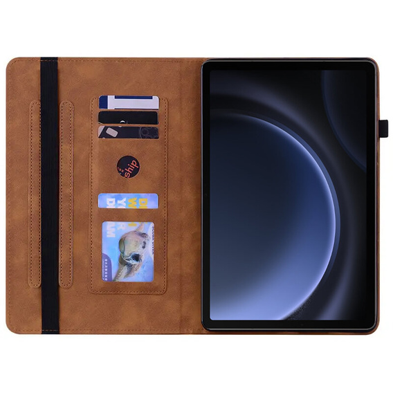 Puzdro pre Samsung Galaxy Tab S10 Lite / S10 FE / S9 FE, Wallet Pen Slot, hnedý