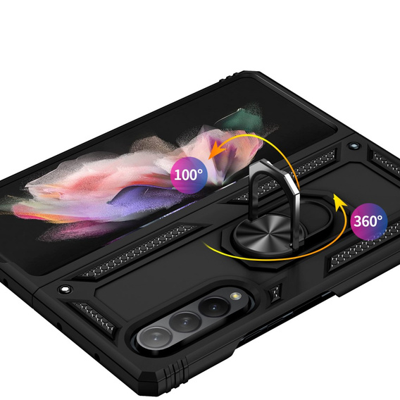 Pancierované obal na mobil pre Samsung Galaxy Z Fold3 5G, Nox Case Ring, čierne