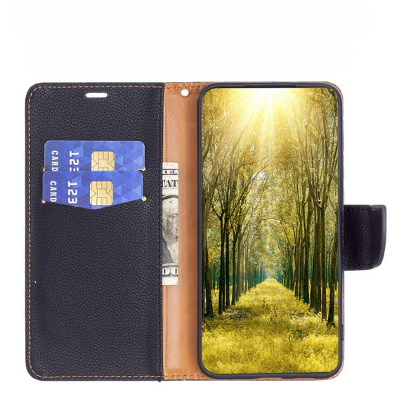 Klapkové puzdro pre Samsung Galaxy A34 5G, Wallet Litchi Magnet, čierne