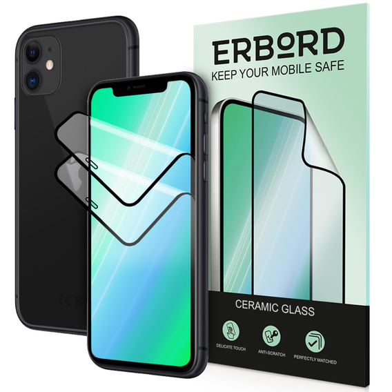 2x keramické hybridné sklo ERBORD pre iPhone X/XS/11 Pro