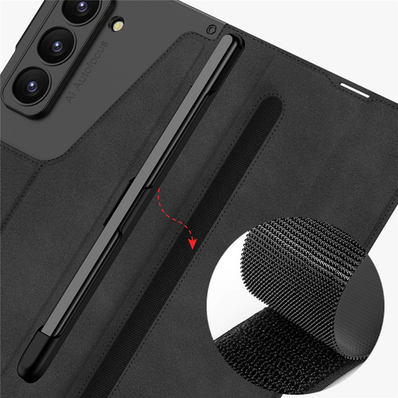 Peňaženkové puzdro s chlopňou čierne pre Samsung Galaxy Z Fold 7 5G