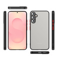 Silikónové puzdro pre Samsung Galaxy S25, s ochranou fotoaparátu, transparentné / čierne + tvrdené sklo 9H
