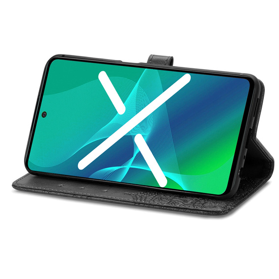 Klapkové puzdro pre Motorola Moto G54 5G, Mandala, čierne