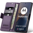 Puzdro pre Motorola Edge 60 / 60 Fusion, ERBORD Glossy Litchi, flipová peňaženka, fialové