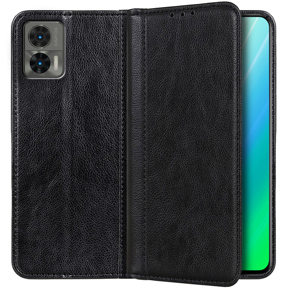 Obal na mobil pre Motorola Edge 30 Neo, Wallet Litchi Leather, čierne