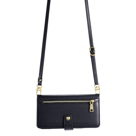 Klapkové puzdro pre Motorola Moto G54 5G, Wallet Zipper Pocket, čierne