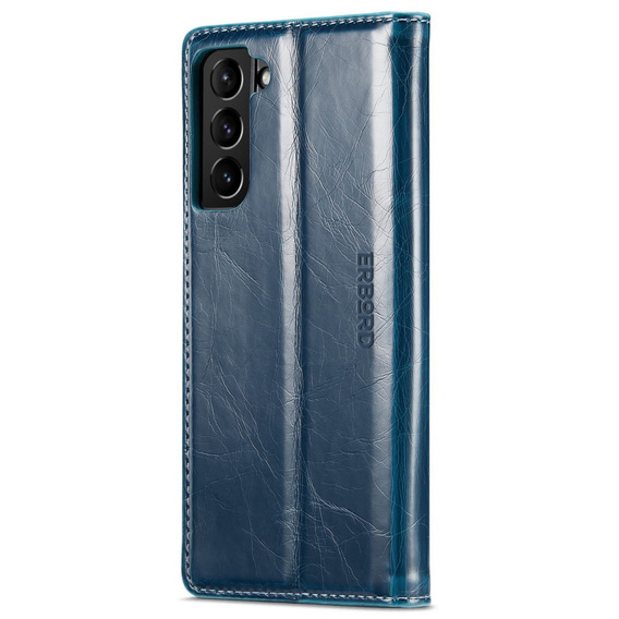 Klapkové puzdro pre Samsung Galaxy S23, ERBORD Waxy Wallet, modré