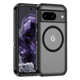 Puzdro s rámom pre Google Pixel 8, pre MagSafe, transparentné / čierne