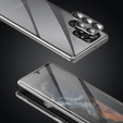 Puzdro pre Samsung Galaxy S23 Ultra, Magnetic Dual Glass, strieborné