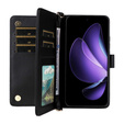 Puzdro s chlopňou pre Oppo Reno 13 5G, Crossbody Leather Wallet, čierne