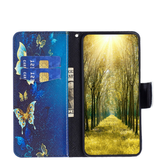 Klapkové puzdro pre Infinix Hot 30, Wallet, butterfly, modré