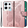 Klapkové puzdro pre Infinix Note 30 VIP, Butterfly, ružové rose gold