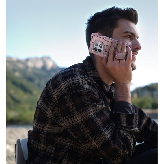 Obrnené puzdro pre OnePlus 12, Dexnor Full Body (Two Frames), ružové
