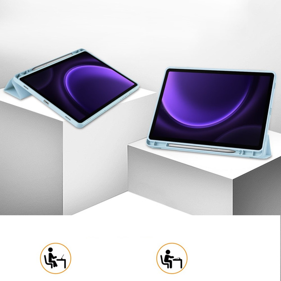 Puzdro pre Samsung Galaxy Tab S10 Lite / S10 FE / S9 FE, Smartcase s priestorom pre stylus, modré