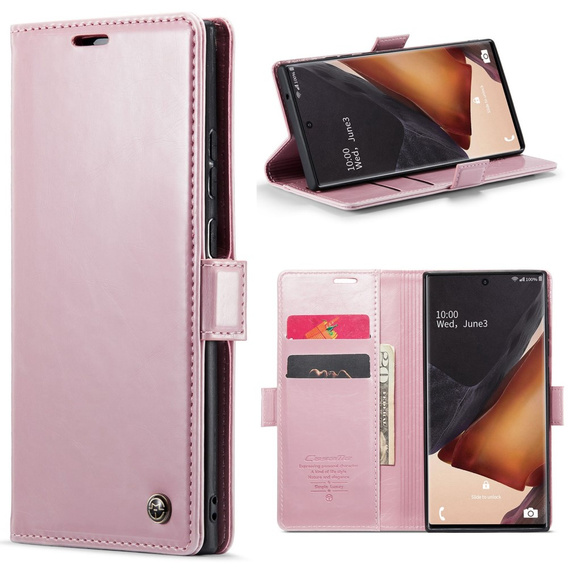 CASEME flipové puzdro pre Samsung Galaxy Note 20 Ultra, Waxy Textured, ružové