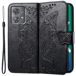 Klapkové puzdro pre Motorola Edge 40 Neo, Butterfly, čierne