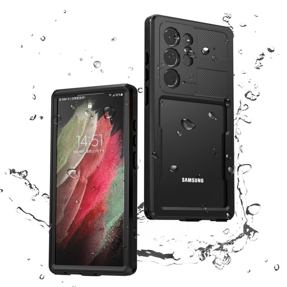 Vodotesné puzdro IP68 pre Samsung Galaxy S23 Ultra, čierne