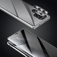 Puzdro pre Samsung Galaxy S24 Ultra, Privacy Dual Glass, strieborné