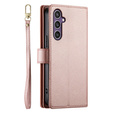 Klapkové puzdro pre Samsung Galaxy S25+ Plus, Wallet Zipper Pocket, ružové