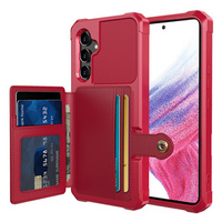 Puzdro pre Samsung Galaxy A54 5G, Card Holder Kickstand, červené