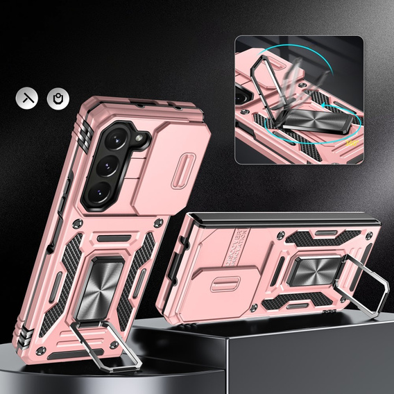 Obal na mobil pre Samsung Galaxy Z Fold6 5G, CamShield Slide, ružové rose gold